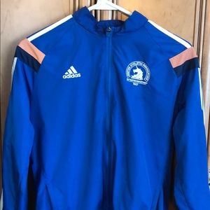 Adidas ZIP wind breaker.   Marathon edition.